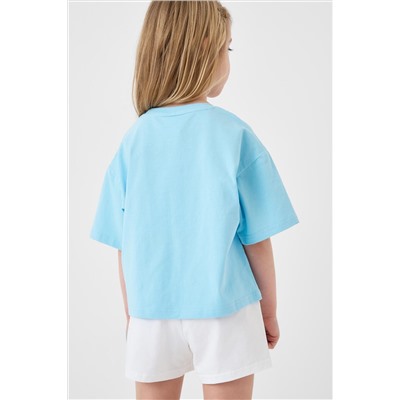 Комплект трикотажный для девочек: фуфайка (футболка), шорты PLAYTODAY, 1240136