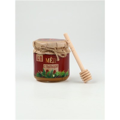 Подарочный набор новогодний «Тёплых праздников», мёд с пыльцой 250 г, чай 50 г, ложка