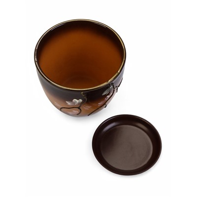 Горшок для цветов «Миндаль», 2.5 л, d=18.5 см, h=16.5 см, с поддоном, керамика, коричневый