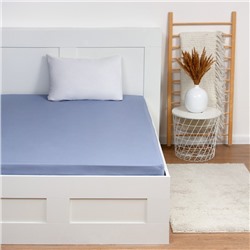 Простыня евро «Этель» Plain collection, 220×215 см, голубая, хлопок 100%, поплин