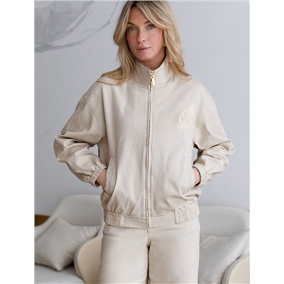 Джинсовый бомбер на молнии из эластичного денима средней плотности