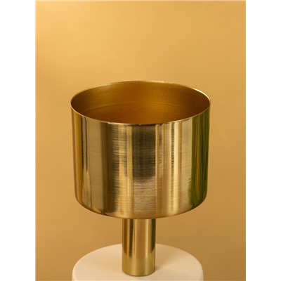 Подсвечник на 1 свечу «Кубок», 10×10×28.5 см, бежевый с золотом