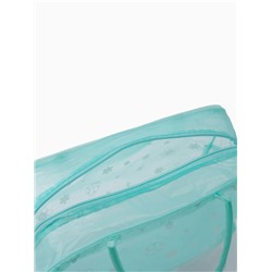 Косметичка-сумка на молнии для бассейна, с ручками, с принтом, зелёная