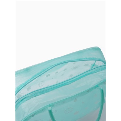 Косметичка-сумка на молнии для бассейна, с ручками, с принтом, зелёная