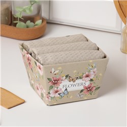 Набор полотенец «Этель» Flowers, 35×60 см - 3 шт., 100% хлопок