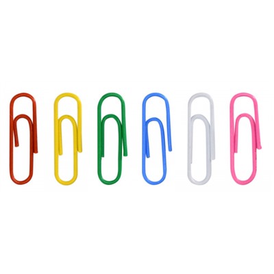 Скрепки канцелярские 25мм/100шт винил.покрытие SC25-100K inФОРМАТ