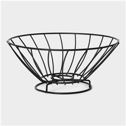 Фруктовница Доляна, 24.5×24.5×11 см, чёрная