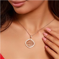 Кулон крупный ювелирная бижутерия коллекция "Дубай" покрытие позолота, вставка: фианиты, цвет: прозрачный, арт.217.345