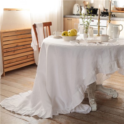 Скатерть «Этель» Ivory, 150×116 ±3 см, 100% лён, 170 г/м²