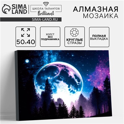 УЦЕНКА Алмазная вышивка полное заполнение «Сказочный лес», на холсте 40×50 см