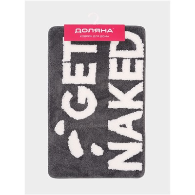 Коврик Доляна Get Naked, 50×80 см, микрофибра, темно-серый