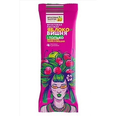 Пастила фруктовая яблочная с вишней 30г ЭКОПРОДУКТЫ, 1190982