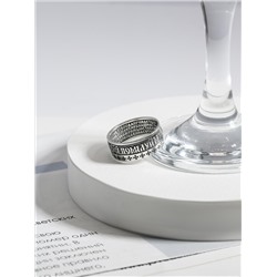 Кольцо из чернёного серебра - Спаси и сохрани (внутри молитва "Отче наш") 925 пробы К-158-2