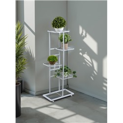 Подставка для цветов Greengo, 5 полок, 44×22×95 см, напольная, металл, белая