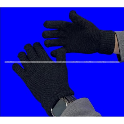 Перчатки мужские зимние толстые двойные ЧЕРНЫЕ арт. А-8