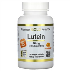 California Gold Nutrition, лютеин и зеаксантин, 10 мг, 120 растительных капсул