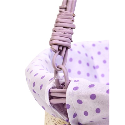 УЦЕНКА Корзина плетёная для хранения, 32×32×14 см, ручка h=14 см, сиреневая