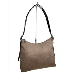 Женская сумка из искусственной замши, цвет светло коричневый