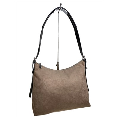 Женская сумка из искусственной замши, цвет светло коричневый