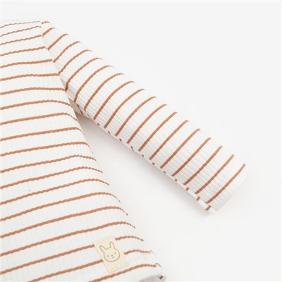 Лонгслив Крошка Я BASIC LINE, рост 62-68 см, полоска бежевая