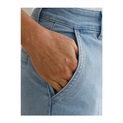 Прямые джинсы трубы со стрелками из эластичного денима VILATTE, 1230656