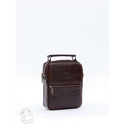 Сумка мужская кожаная 633M brown Fuzhiniao в Новосибирске