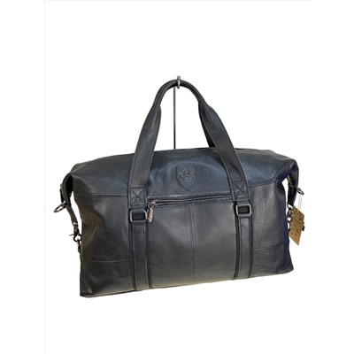 Багажная сумка из натуральной кожи, цвет черный