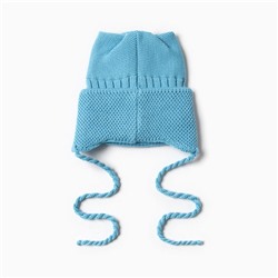 Шапка детская с ушками MINAKU, размер 44-46, голубая