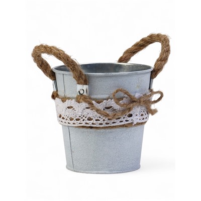 Кашпо «Ведёрко Линдберг», 10×10×11 см, серое