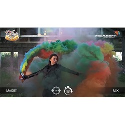 Дымовой фонтан - набор цветного дыма красный, синий, желтый, зеленый, оранжевый MA0511 / Mix (60 сек.)