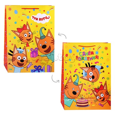 Пакет подарочный глянцевый "Три Кота" А xl,