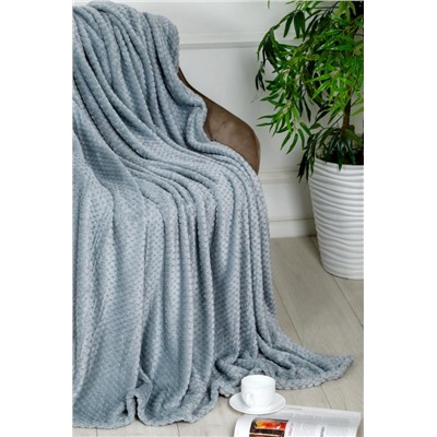 Плед велсофт Bio-Line, мягкий пушистый кубик (Графит)