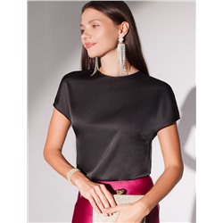 Блузка из стаина с коротким рукавом
