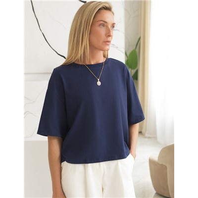 Укороченная футболка силуэта овер-сайз