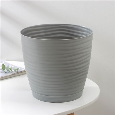 Горшок для цветов с поддоном «Дюна», 5.5 л, пластиковый, серый