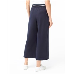 Укороченные широкие брюки из эластичного футера двухнитки