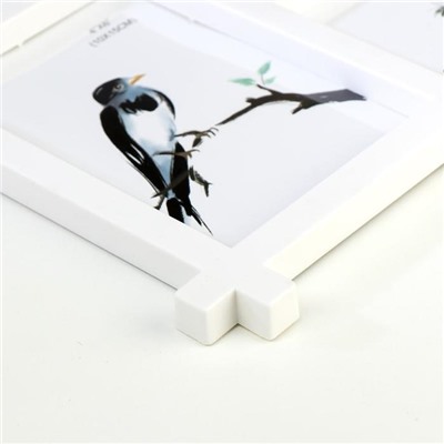 Фоторамка - коллаж на 2 фото 10×15 см, 18×13 см «Прямые линии», белая, 32.5×22.5×2 см