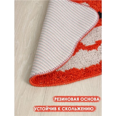 Коврик для дома Доляна «Корги», 50×40 см, цвет красный