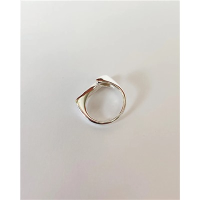 Кольцо с белым серебрением