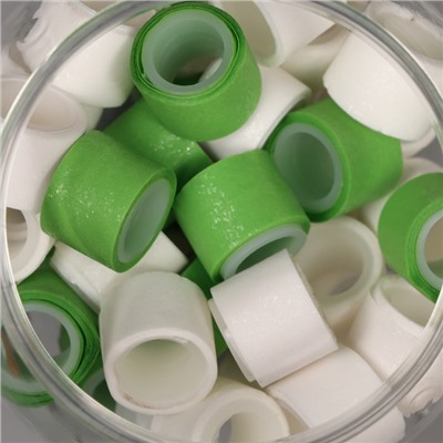 Клейкая лента пластик в банке «Белый и зелёный», набор 40 шт., 1.2 см, дл. 0.9 м, 7×7×9 см