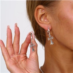 Серьги кресты готические, покрытие: посеребрение, арт.001.787