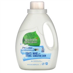 Seventh Generation, Free & Clear, моющее средство для стирки, 1,47 л (50 жидк. унций)