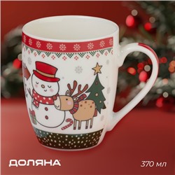 Кружка Доляна «С Новым годом», 370 мл, 12×8,5×10,5 см, фарфор