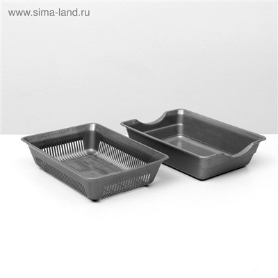 Туалет глубокий с сеткой 36×25×9 см, серый