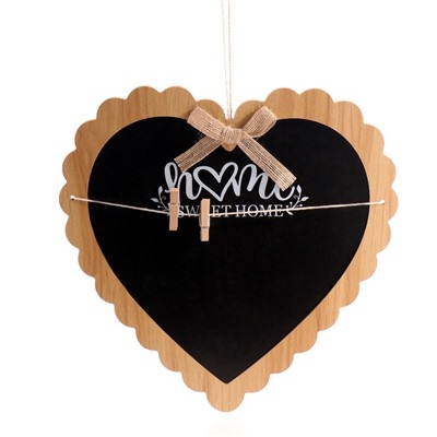 Панно настенное МДФ «Меловая доска. Сердце», декор, с прищепками, 1×28.5×29.5 см