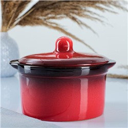 Кастрюля Борисовская керамика «Красная», 1 л, 15×13 см, красная