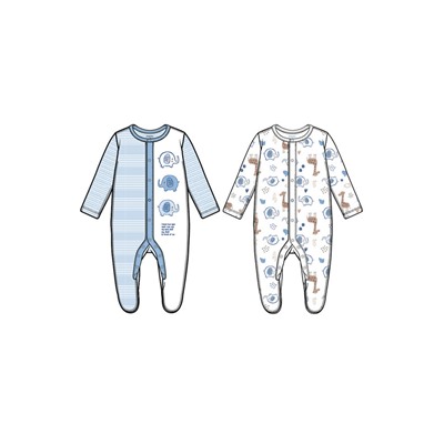 Комбинезон детский трикотажный для мальчиков, 2 шт в комплекте