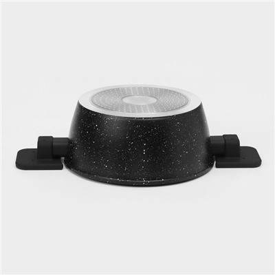 Кастрюля Доляна «Первый дом», 2.5 л, d=20 см, с крышкой, антипригарное покрытие, индукция, алюминий, чёрная