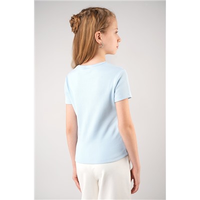 Футболка для девочки в рубчик из рибаны Happyfox