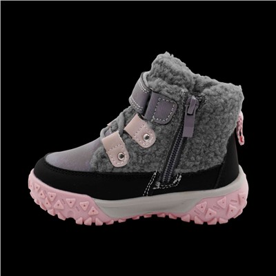 Ботинки на меху T5022-1CL серые